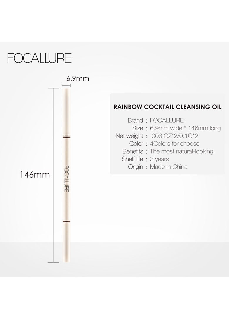 FOCALLURE Artist Sketch Eyebrow Pencil Superfine Triangle & Round Head Longlasting Waterproof Eyebrow Pencil - Image 4