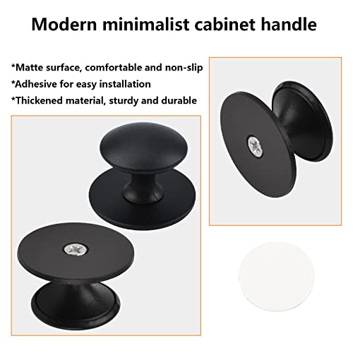 MOROBOR Adhesive Cabinet Knobs, 4pcs Self-Stick Instant Kitchen Cabinet Knobs Drawer Pulls Stainless Steel Drawer Knobs for Windows, Wardrobes, Cabinets, Drawers (Matte Black) - Image 4
