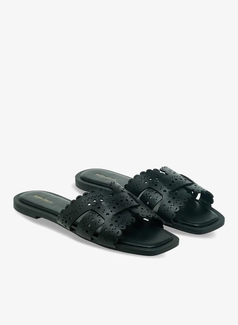 Women Laser Cut Flat Sandals