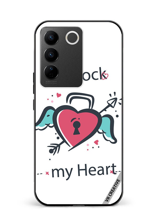 VR CREATIVE Protective Case Cover For Vivo V27e Unlock My Heart Design Multicolour  - Image 1