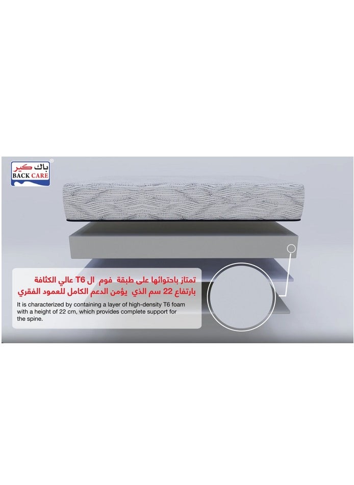 باك كير - مرتبة هايدي من باك كير – الاختيار الأمثل لدعم العمود الفقري المتقدم، الراحة المتوازنة - قماش معالج ضد البكتيريا - وتصميم ملفوف لسهولة النقل، لتجربة نوم صحية وفاخرة 200x140x30 سم - Image 1