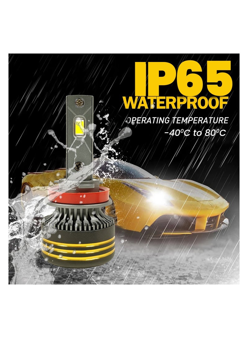 SPIDER M8 Pro LED Headlight Bulbs 130W 30000LM High Low Beam Conversion Kit, 6500K Super Bright Cool White, IP65 Waterproof, 12V-24V, 30000H Lifespan, Aviation Aluminum, Fog Rain Snow Compatible - Image 5
