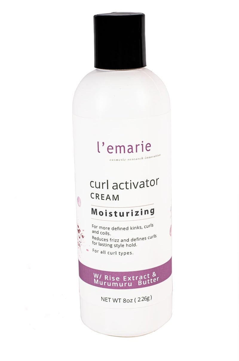 L'emarie Curl Activator Cream for Moisturizing, Defined & Healthy Curls With Rice Extract & Murumuru Seed Butter 8 ounces - Image 1