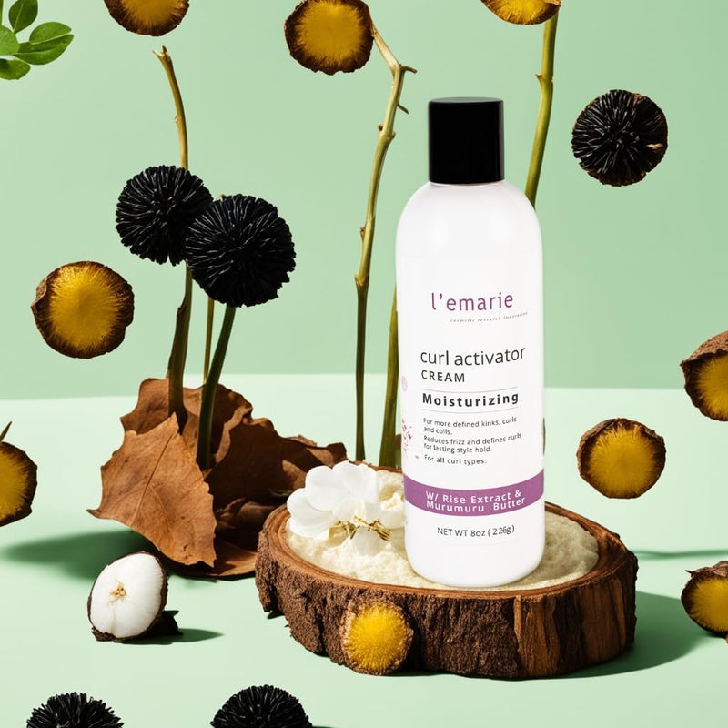 L'emarie Curl Activator Cream for Moisturizing, Defined & Healthy Curls With Rice Extract & Murumuru Seed Butter 8 ounces - Image 5