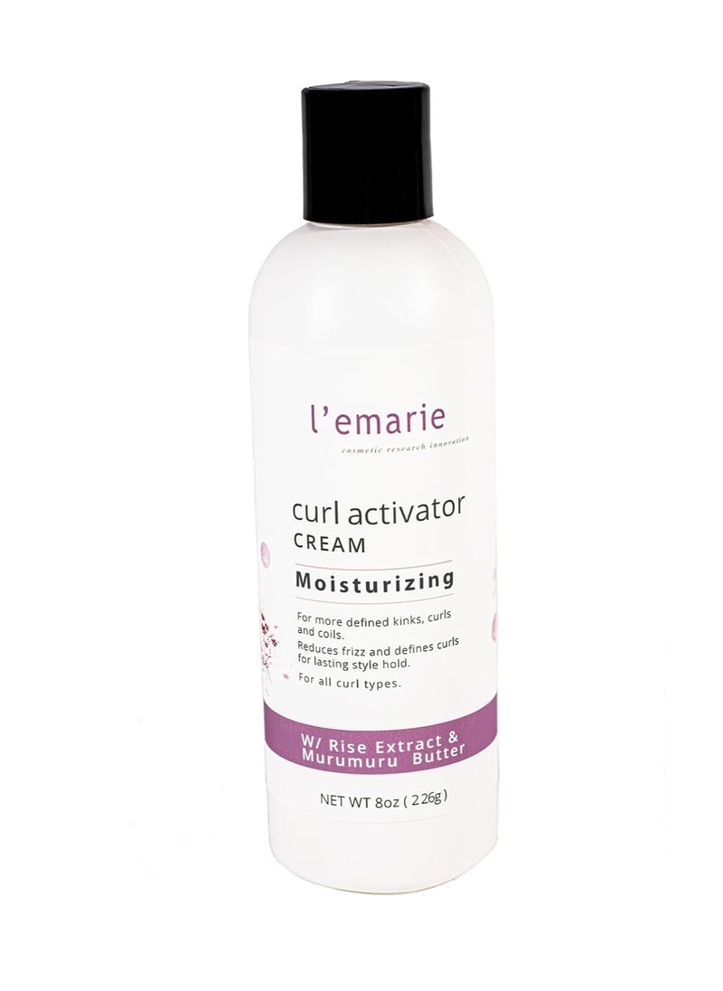 L'emarie L'emarie Curl Activator Cream for Moisturizing, Defined & Healthy Curls With Rice Extract & Murumuru Seed Butter 8 ounces  - Image 1