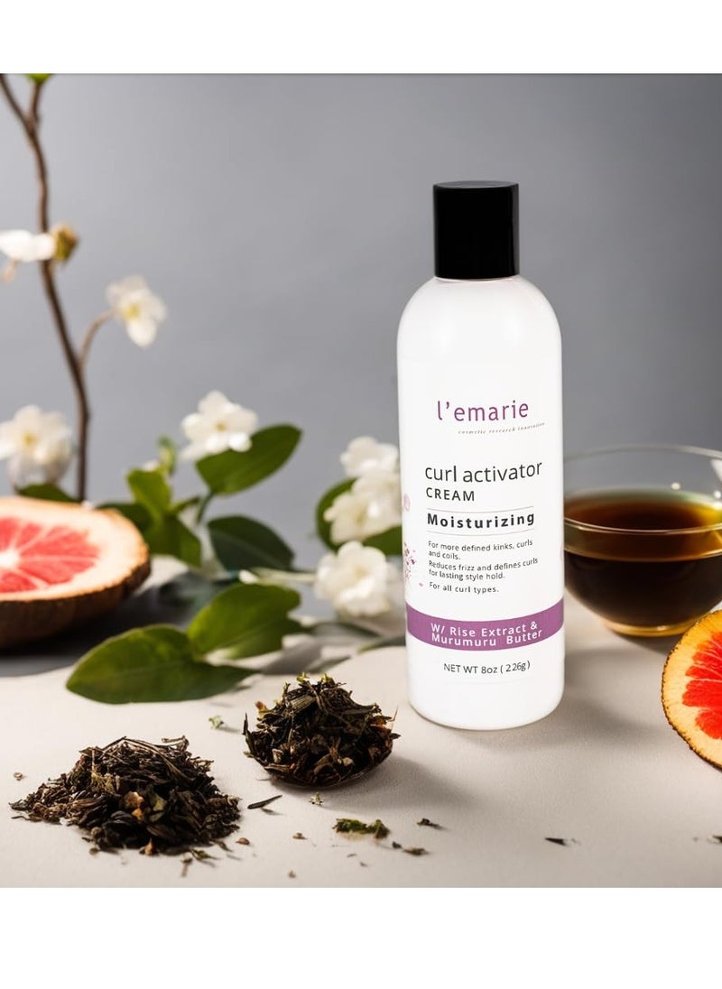L'emarie L'emarie Curl Activator Cream for Moisturizing, Defined & Healthy Curls With Rice Extract & Murumuru Seed Butter 8 ounces  - Image 4