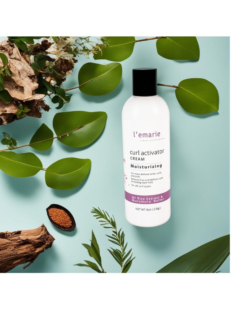 L'emarie L'emarie Curl Activator Cream for Moisturizing, Defined & Healthy Curls With Rice Extract & Murumuru Seed Butter 8 ounces  - Image 2