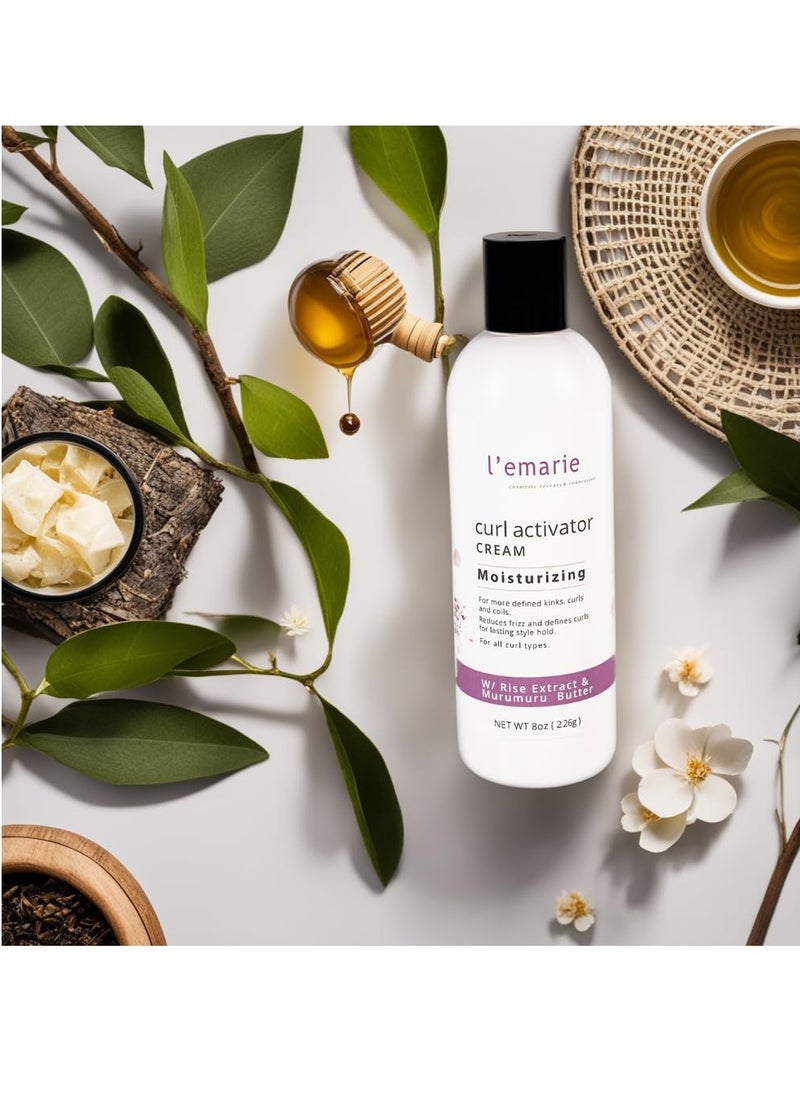 L'emarie L'emarie Curl Activator Cream for Moisturizing, Defined & Healthy Curls With Rice Extract & Murumuru Seed Butter 8 ounces  - Image 3