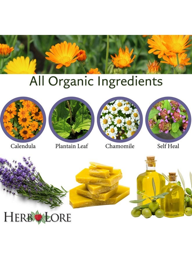 Herb Lore Usda Organic Healing Salve Ointment - Baby Diaper Rash Cream - Natural Soothing Balm With Calendula For Cradle Cap, Drool Rash, Dry & Irritated Skin, Face & Body (3.4 Oz) - Image 2