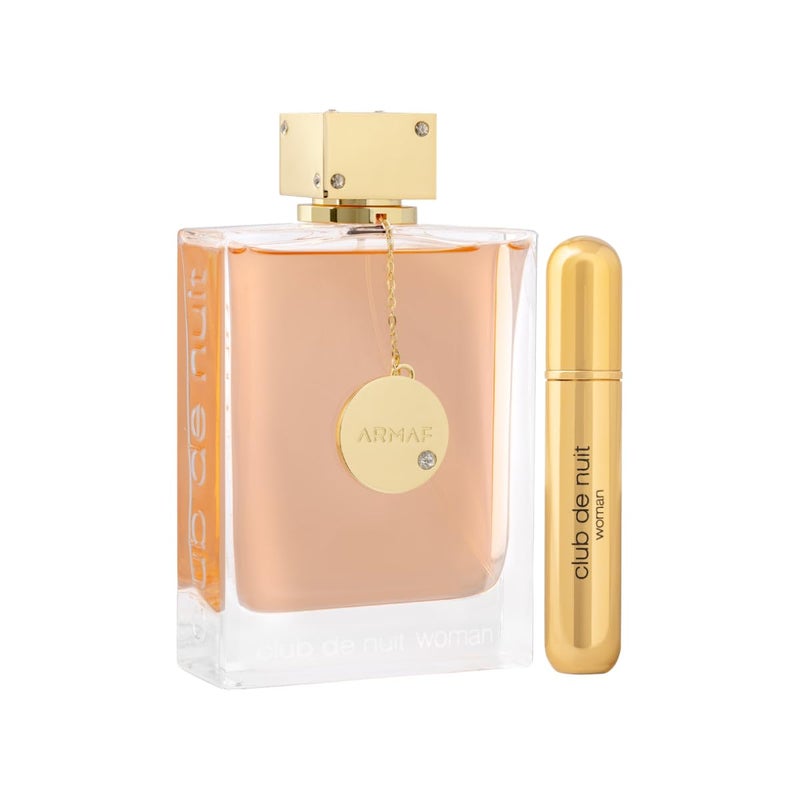 Armaf Club De Nuit Woman Eau De Parfum For Her Pink 250ml + Mini Refillable Bottle, Perfume For Women, Long Lasting Luxury Floral Fruity Fragrance, Elegant Scent With Rose, Jasmine, Peach, Musk - Image 1