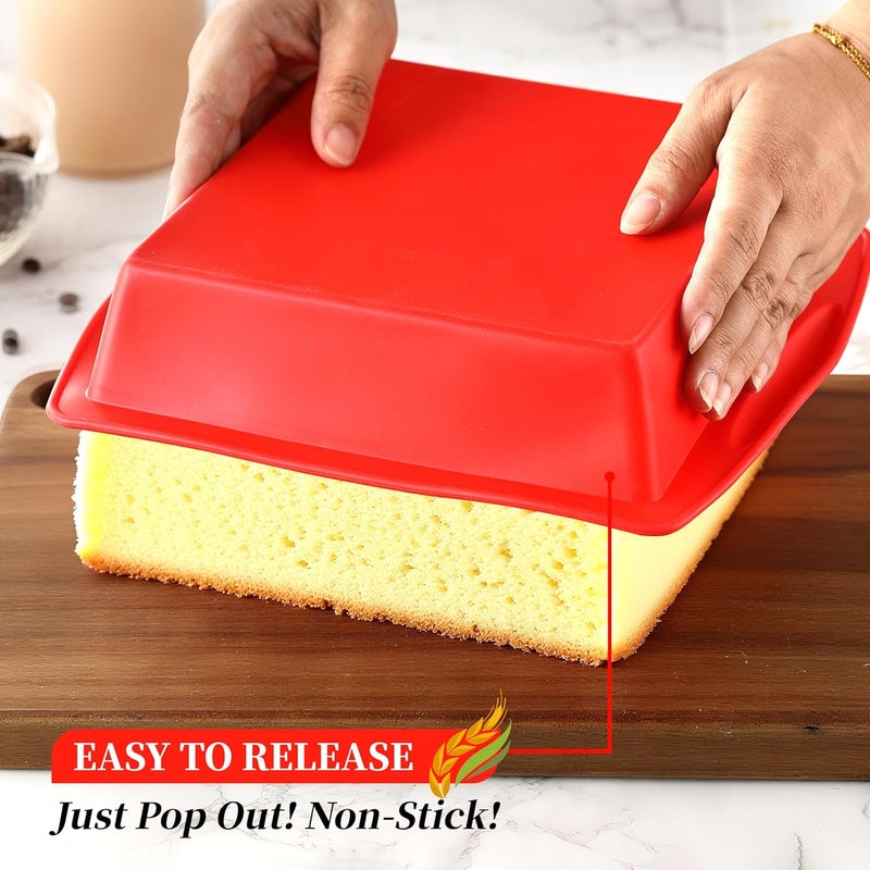 KCKHFA Silicone Square Brownie Pan 2 Pack, 8x8 Baking Pan for Brownies, Cakes, Bread, Pie & Lasagna – BPA Free, Heat Resistant, Flexible Silicone baking mold, Oven, Microwave, Dishwasher Safe - Image 4