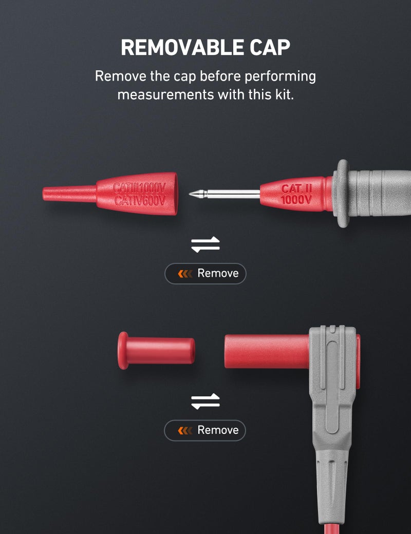 AstroAI 8Pcs Multimeter Test Leads Set with Alligator Clips, Plunger Mini Hooks and Test Probes 1000V 10A CAT III & CAT IV 600V for Fluke, KAIWEETS, INNOVA Multimeter, Voltmeter, Clamp Meter - Image 3