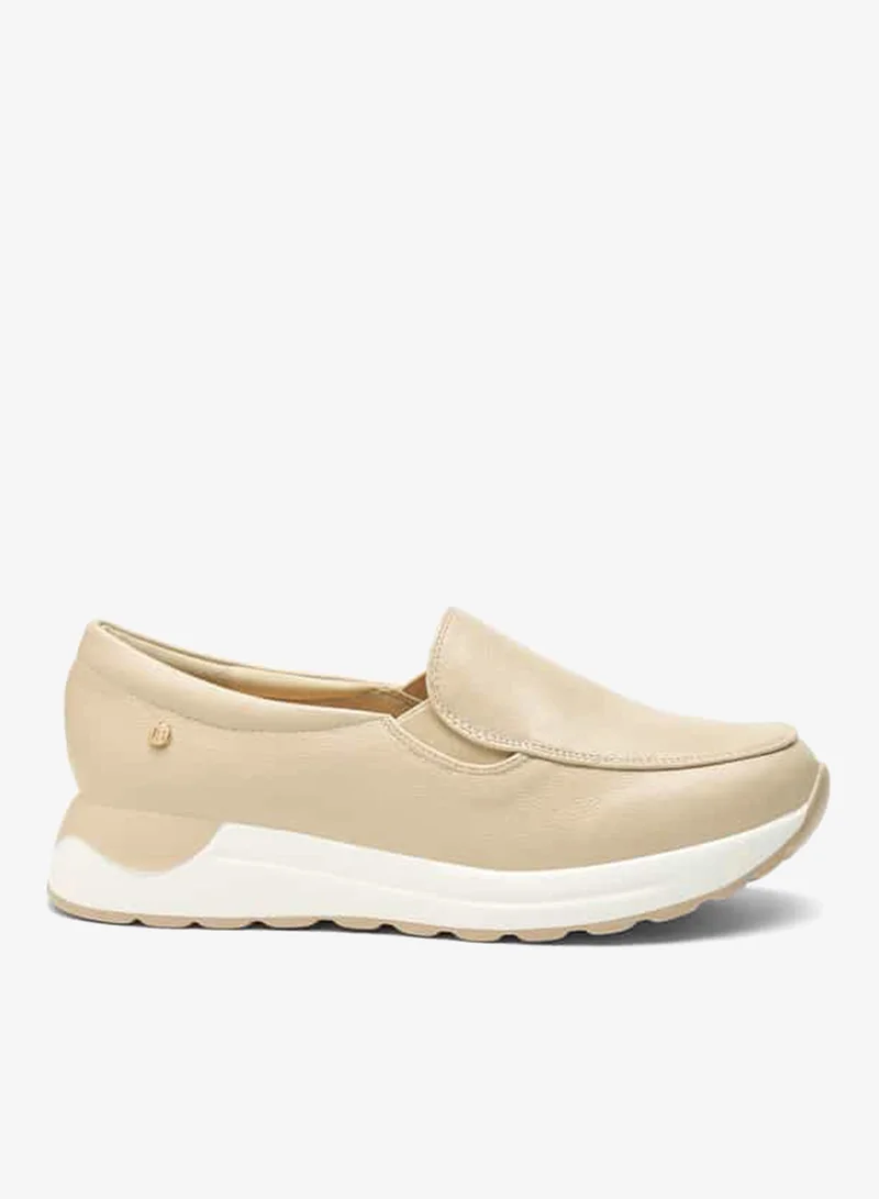 Women Solid Slip-On Loafers with Platform Heels