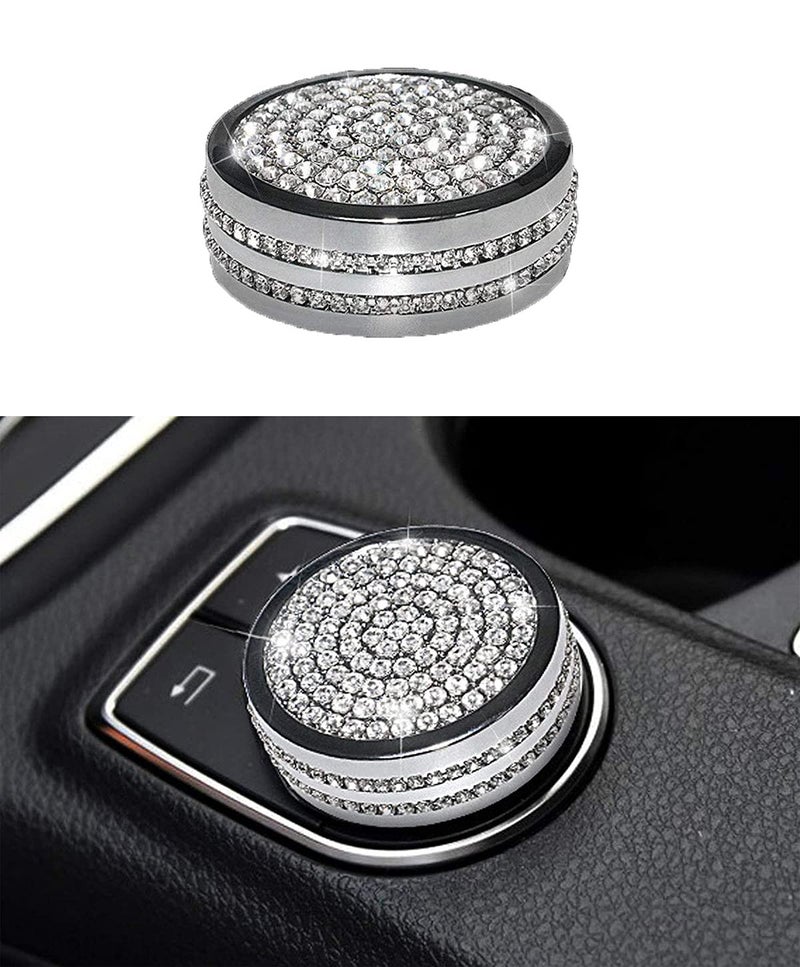 Bling Car AccessoriesCenter Control Multimedia Button Bling Crystal Emblem Compatible with MercedesBenz Shiny Accessories Parts Logo Sticker Badge Decals Covers Interior Decorations