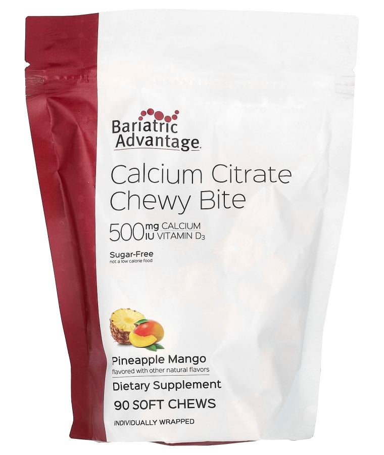 Bariatric Advantage Calcium Citrate Chewy Bite Sugar-Free Pineapple Mango 90 Soft Chews