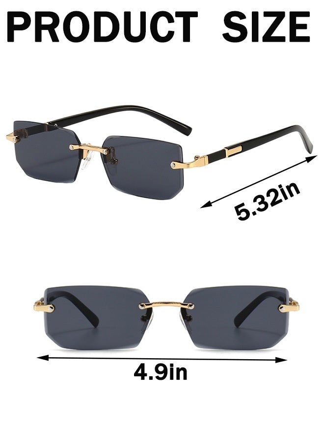 النظارات الشمسية الجديدة بلا إطار وحالات العين الجلدية، الرجال والنساء شمس الظلال النظارات الشمسية، العصرية والعصرية الجودة - Image 2