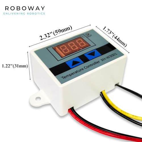ROBOWAY W3001 Digital Display Temperature Controller 220V 10A | LED Thermostat Control Switch Probe, Temperature Controller for Egg Incubator, Thermocouple Sensor (RW-149) - Electronic Components - Image 2