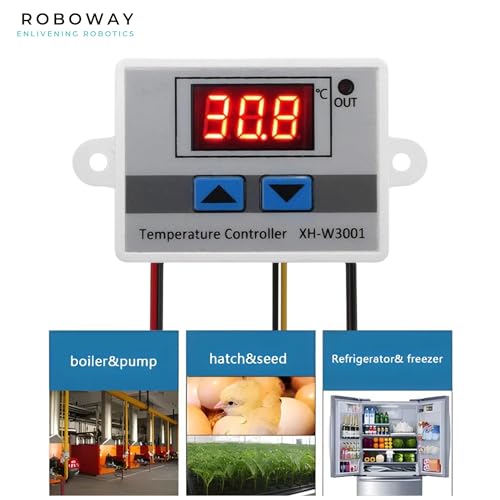 ROBOWAY W3001 Digital Display Temperature Controller 220V 10A | LED Thermostat Control Switch Probe, Temperature Controller for Egg Incubator, Thermocouple Sensor (RW-149) - Electronic Components - Image 4