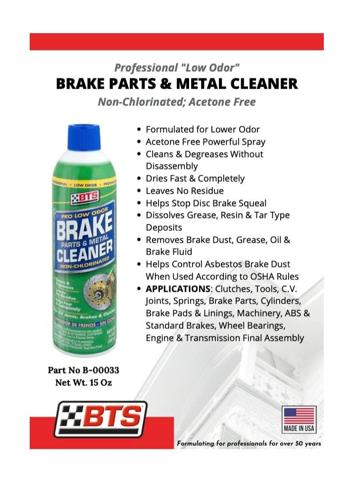BTS Brake Parts & Metal Cleaner Non Chlorinated - 14oz - Image 2