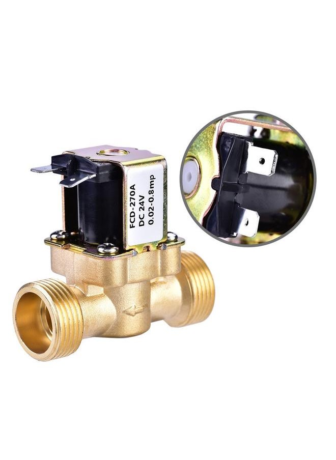 yongsheng Normally Closed Electric Water Shut off Valve, Brass Electric Solenoid Magnetic Valve, Water Inlet Flow Switch Valve for Water Control  - Image 4