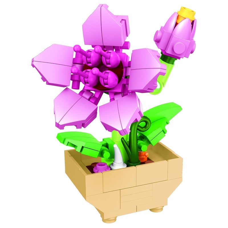 ThinkerPlace 8-in-1 Flowers Galsang Flower (90 Pieces) | Learn About Plant Kingdom | Building Block Set for Kids Age 6+ | STEM Educational Toy | Build, Collect & Create Flower Pen Stand - Image 1