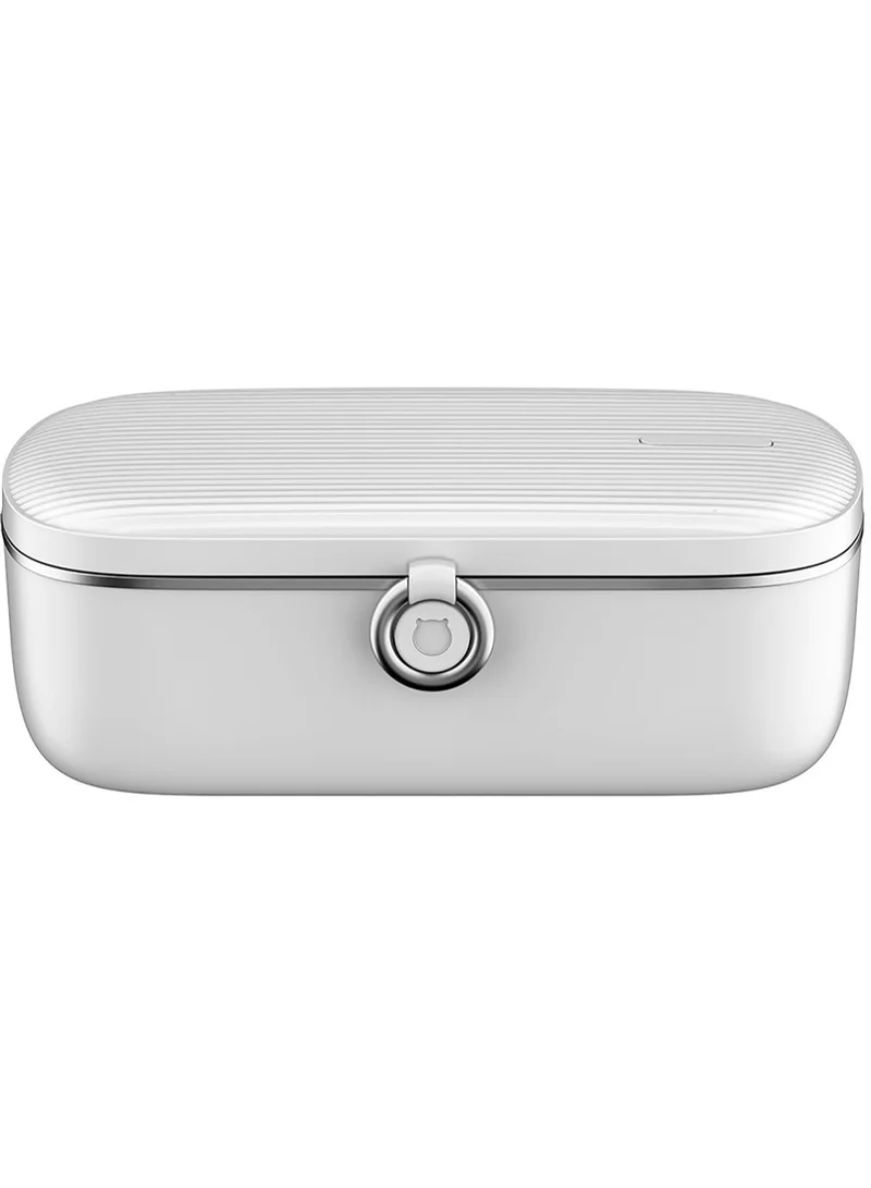 Hans Larsen White Cazma Electric Lunch Box-Portable Heated Food Warmer, Leak‑Proof, 70°C Temperature, Ideal for Office, Travel, Home, Quick And Easy Meal Heating, White  | Best Price UAE