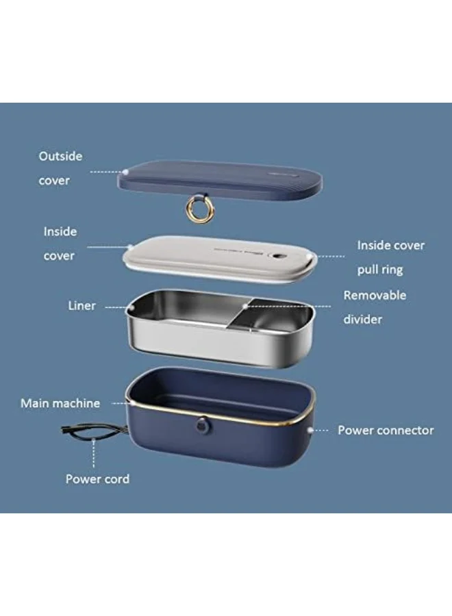 Hans Larsen White Cazma Electric Lunch Box-Portable Heated Food Warmer, Leak‑Proof, 70°C Temperature, Ideal for Office, Travel, Home, Quick And Easy Meal Heating, White  | Best Price UAE