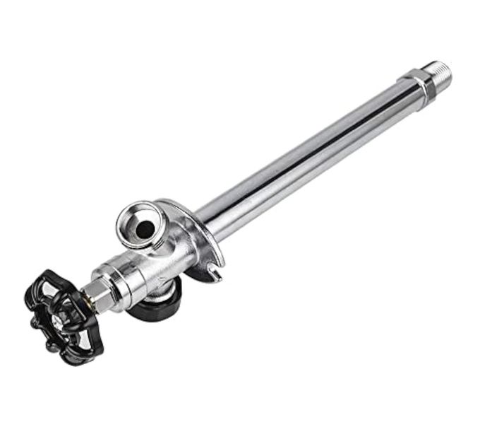 EFIELD 6inch Length AntiSiphon Frost Free Sillcock 12 MIP X 34 Hose Bibb Chrome PlatedSILLCOCK020