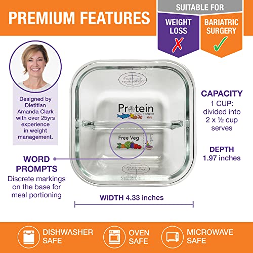 Portion Perfection Bariatric Must Haves / 3 Pk Bariatric Meal Prep Containers Reusable Glass Portion Control Container | Gastric Sleeve Must Haves | Bari Preppers - Image 2