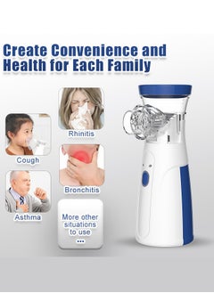 HEROCKX Mesh nebulizer Nebulizer Machine for Adults and Kids Battery-Operated Nebulizer of Cool Mist Ultrasonic Mesh Nebulizer for Breathing Problems Used at Home Office Travel(Blue)  - Image 2