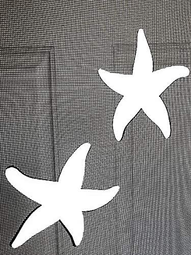 DCentral Starfish Flexible Vinyl Screen Magnets DoubleSided WhiteEasier to See Helps Stop Walking into Screens Covers Small Tears for NonRETRACTABLES Decorative Size 57 x 55