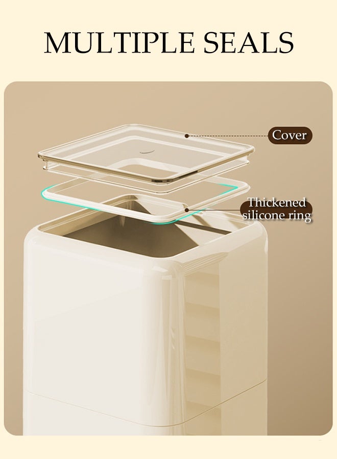 DUNISO Rice Dispenser, 2.5KG Rice Containers Storage, Sealed Moisture Proof Rice Bucket, Large Grain Flour, Soybean Container Storage for Kitchen, Pantry, Household - Image 4