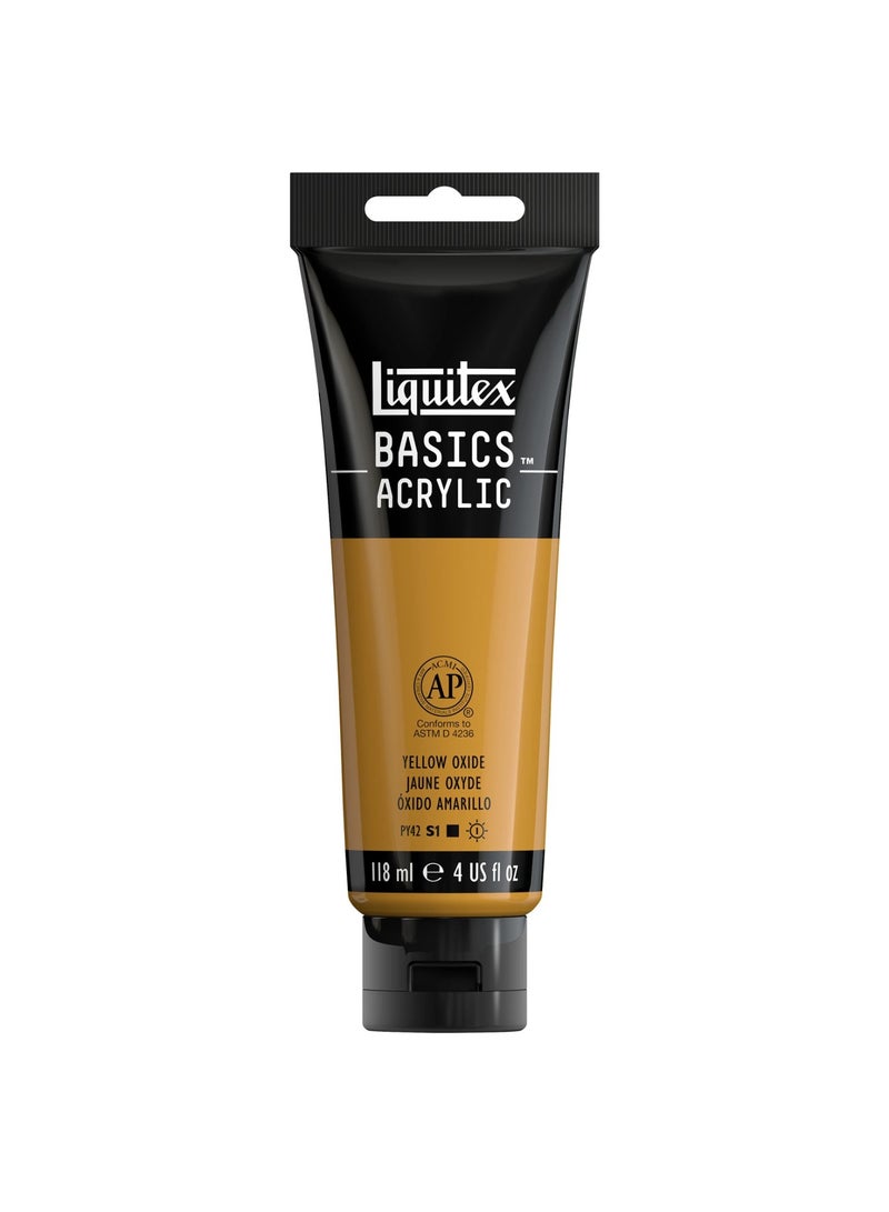 Liquitex Basics Acrylic Colour Paint Tube 118ml Content Yellow Oxide - Image 1