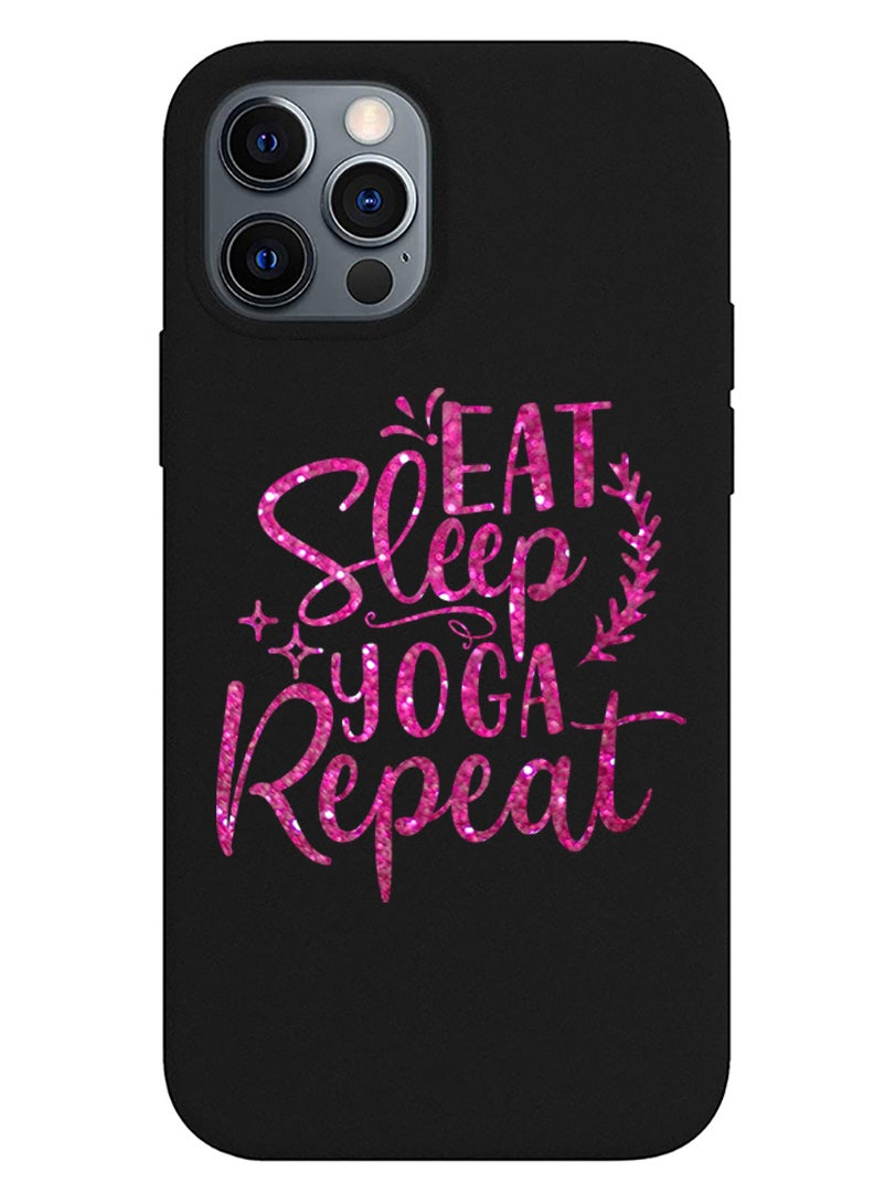 Theodor Protective Slim Fit Case Liquid Silicone Cover with Full Body Protection Anti-Scratch Shockproof Case For iPhone 12 Pro Black  - FORZA376 Hustle hit and never quit black copy - Image 1