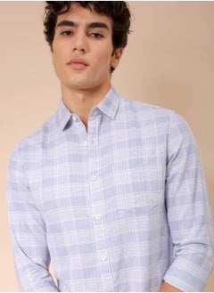 The Indian Garage Co Men Slim Fit Checkered Full Sleeves Cutaway Collar Casual Shirt  - Image 1