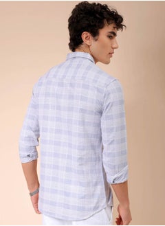 The Indian Garage Co Men Slim Fit Checkered Full Sleeves Cutaway Collar Casual Shirt  - Image 2