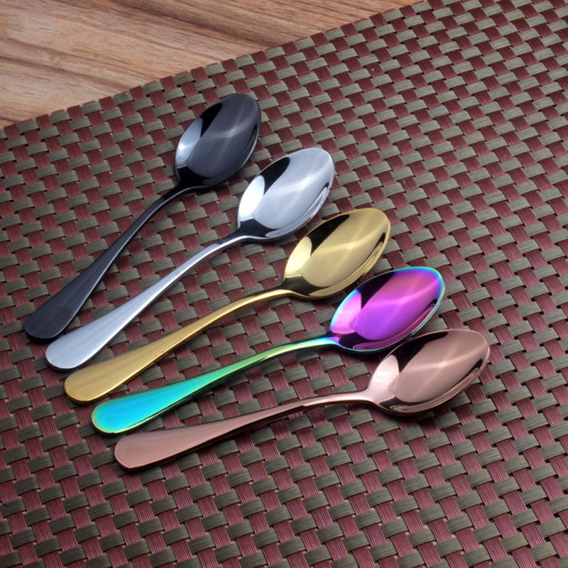 4 Pieces Flatware Silverware Set Stainless Steel Cutlery Include Fork Spoon Dishwasher Safe (Black) - Image 5