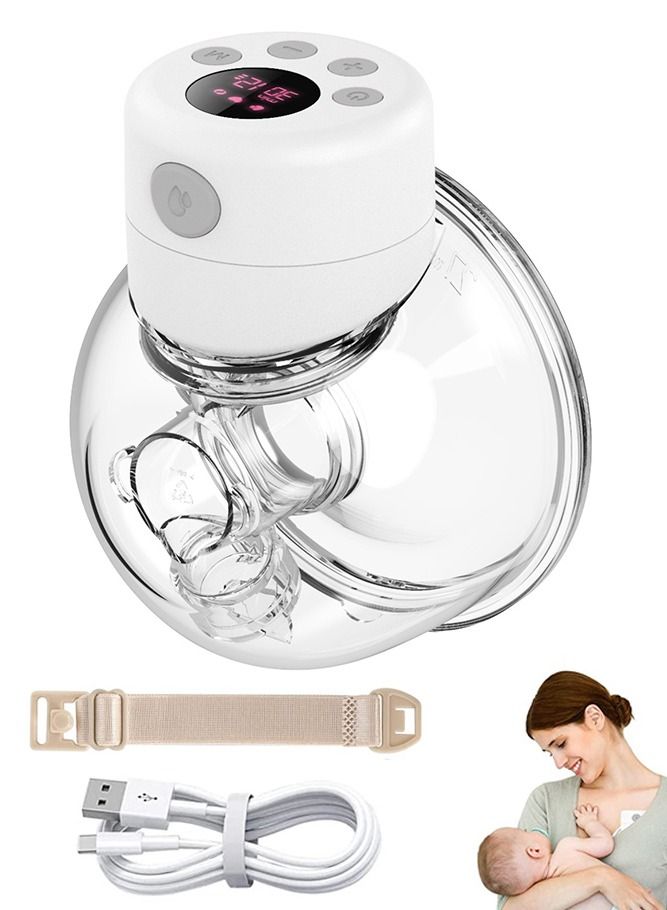 Wearable Electric Breast Pump Hands Free with Massage and Pumping Mode for Breastfeeding - Image 1