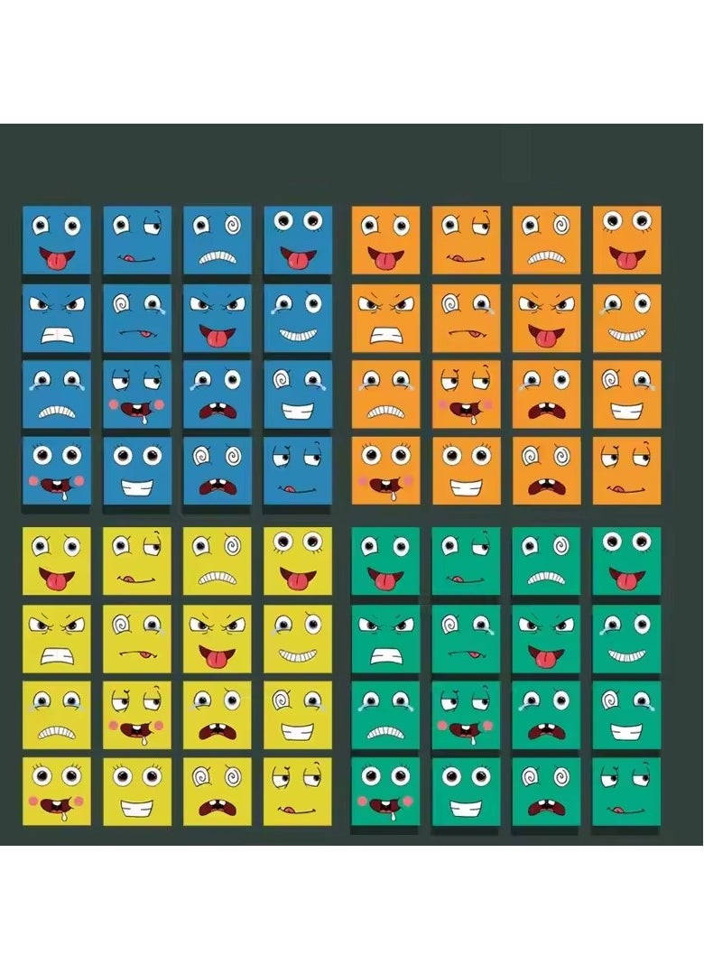 Wooden Face Expressions Changing Building Block Puzzles Parent-Child Interactive Games Educational Montessori Toys for Kids  - Image 4