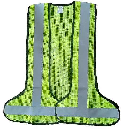 Satishve High Visibility Safety refelective jacket, Mesh Fabric, 3-Side Open, Reflective Strips, Neon Yellow - Image 1