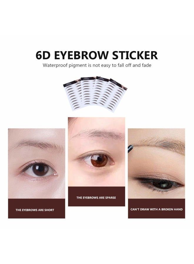 Lurrose 4 Sheets Eyebrow Tattoo Stickers, 6D Hair Eyebrows, Brown 02 - Image 2