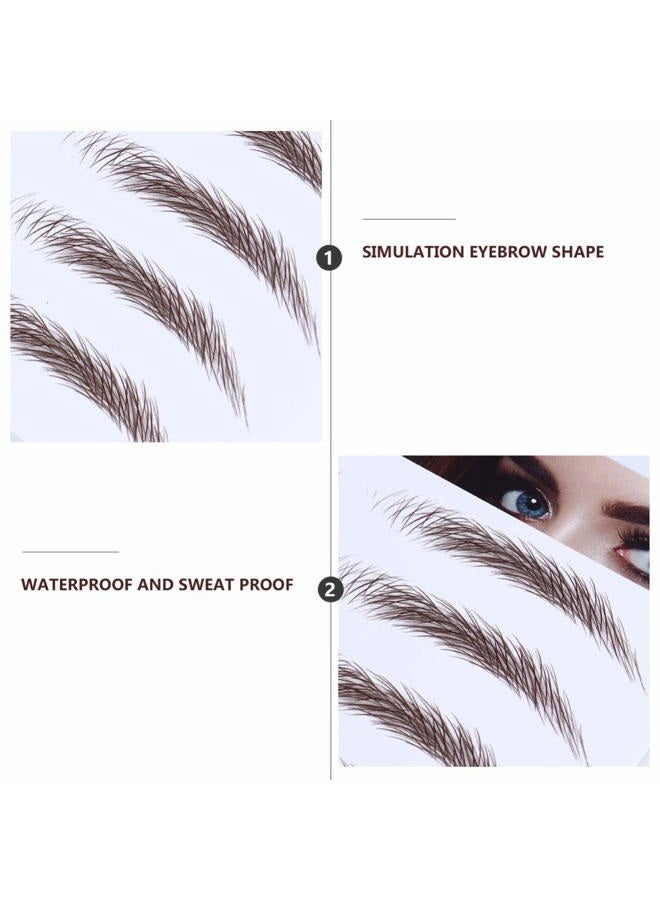 Lurrose 4 Sheets Eyebrow Tattoo Stickers, 6D Hair Eyebrows, Brown 02 - Image 5