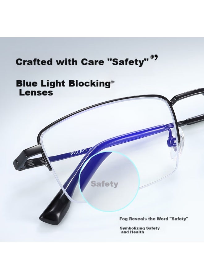 Pulais Reading Gl For Men, High-end Business Semi-rimless Imported High-definition Anti-blue Light Reading Gl, Father's Day Gift Box, 250 Degrees - Image 3