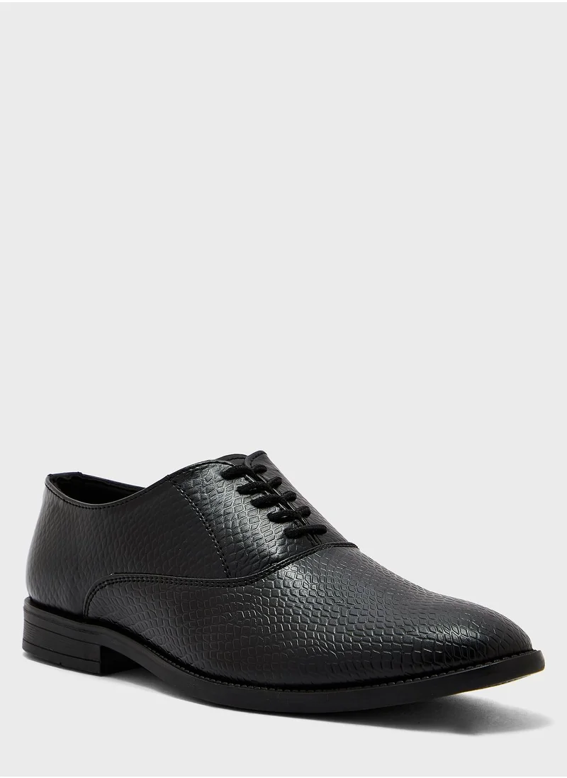 Robert Wood Snake Print Formal Lace Ups