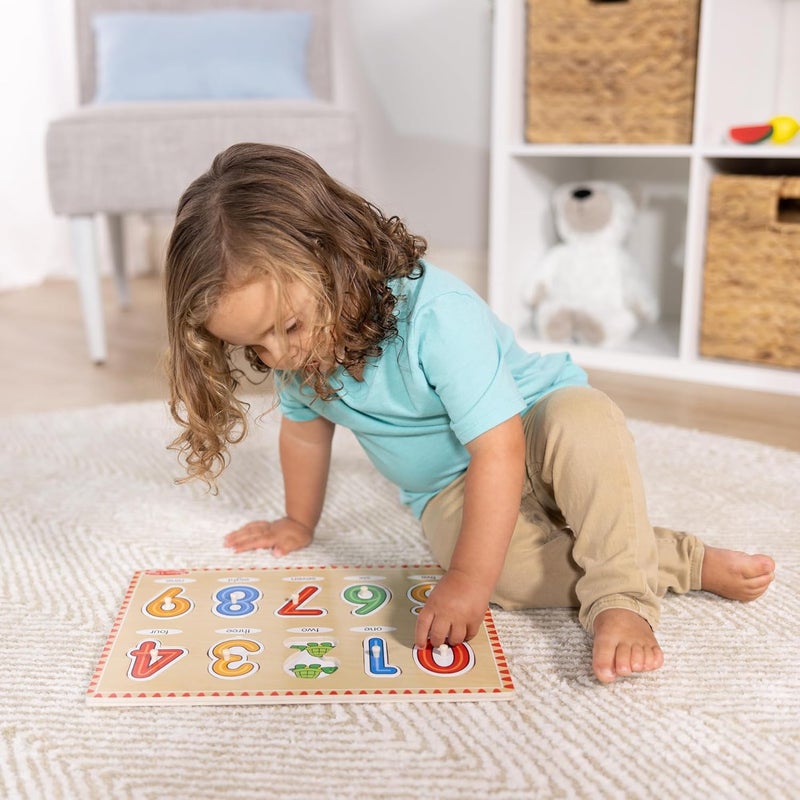 Melissa & Doug لعبة بازل الأرقام الخشبية من ميليسا ودوج - بازل مكون من 10 قطع للأطفال لتعرف الأرقام ومهارات العد - Image 2