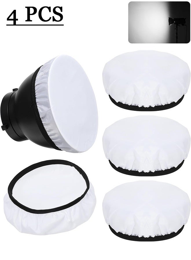 4 Pcs 7"/18cm Light Diffuser,Soft Diffuser Lamp Cover White Lamp Shade Diffuser,Great for Studio Strobe Reflectors, Video Shooting - Image 1