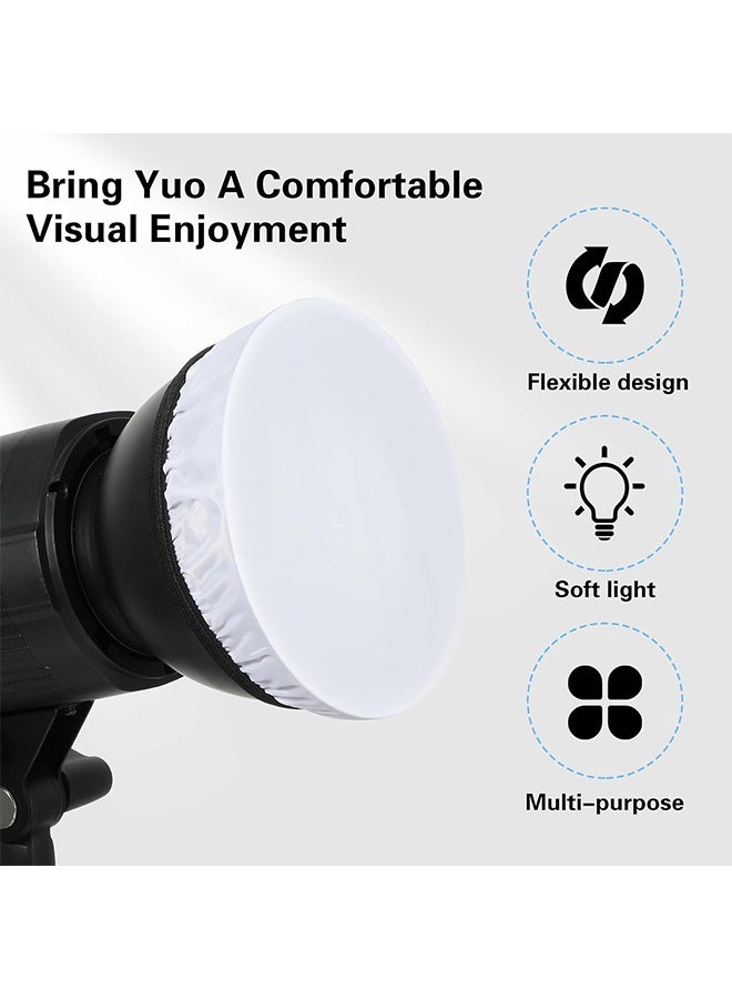 4 Pcs 7"/18cm Light Diffuser,Soft Diffuser Lamp Cover White Lamp Shade Diffuser,Great for Studio Strobe Reflectors, Video Shooting - Image 4