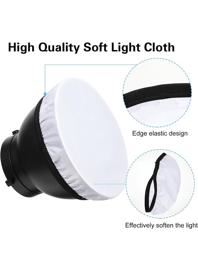 4 Pcs 7"/18cm Light Diffuser,Soft Diffuser Lamp Cover White Lamp Shade Diffuser,Great for Studio Strobe Reflectors, Video Shooting - Image 3