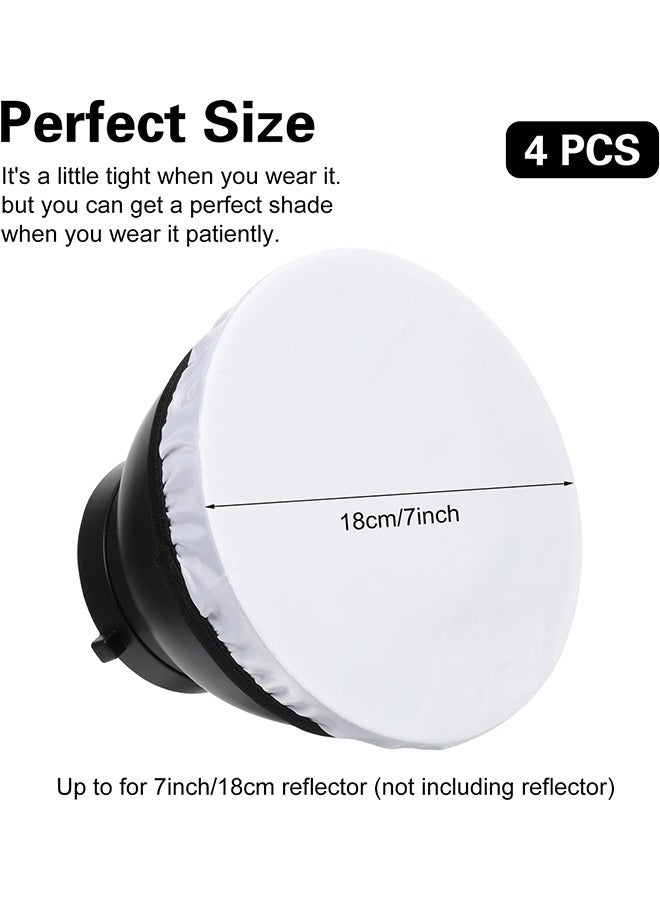 4 Pcs 7"/18cm Light Diffuser,Soft Diffuser Lamp Cover White Lamp Shade Diffuser,Great for Studio Strobe Reflectors, Video Shooting - Image 2