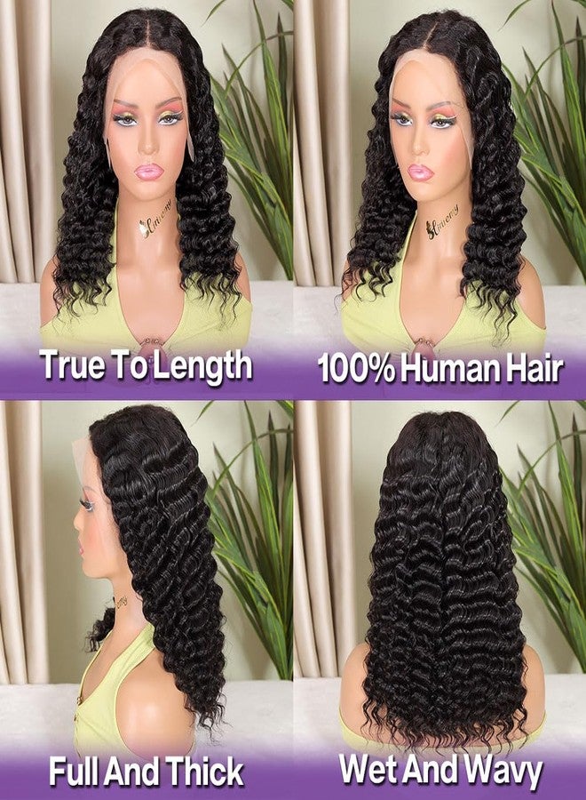 HIRIREMY 13x4 HD Deep Wave Lace Front BOB Wigs For Black Women Human Hair Pre Plucked Wear And Go Glueless Deep Wave Frontal BOB Wig Human Hair Short Curly Wet And Wavy 16 Inch - Image 3